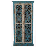 Indian Hand Carved Solid Wooden Cupboard Wardrobe D63